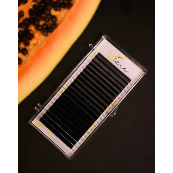 Black eyelashes 20 lines TEU mix CC, 0.10, 6–16 mm