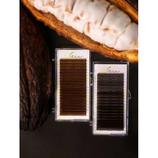 Ресницы chocolate, 20 линий TEU mix B, 0.07, 4 – 7 мм