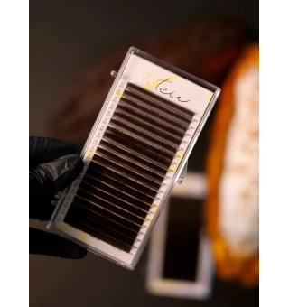 Rzęsy dark chocolate 20 linii TEU mix L, 0.10, 6 – 16 mm
