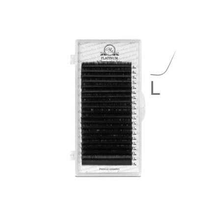 Ресницы чёрные PLATINUM mix L, 0.085, 7–12 мм