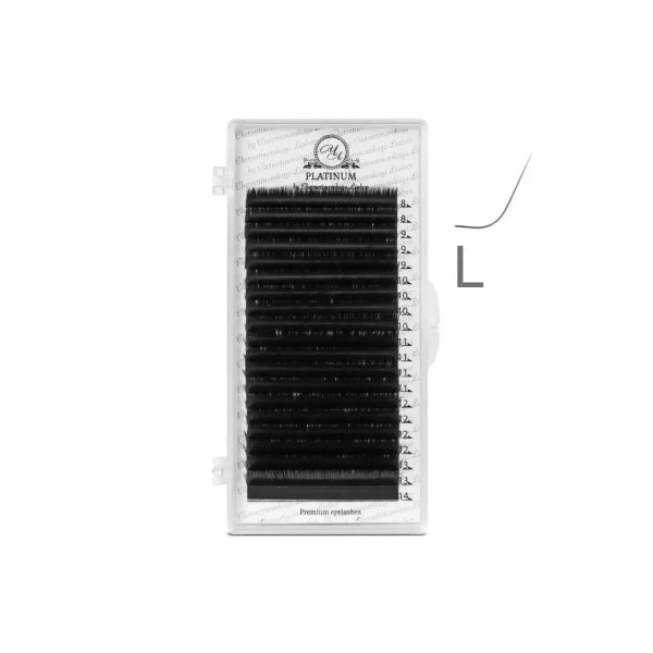 Ресницы чёрные PLATINUM mix L, 0.085, 7–12 мм
