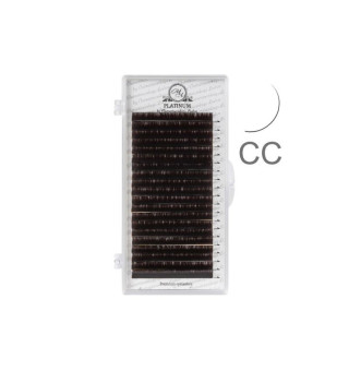 Ресницы dark chocolate (темно-коричневые) PLATINUM mix CC, 0.07, 7-12 мм