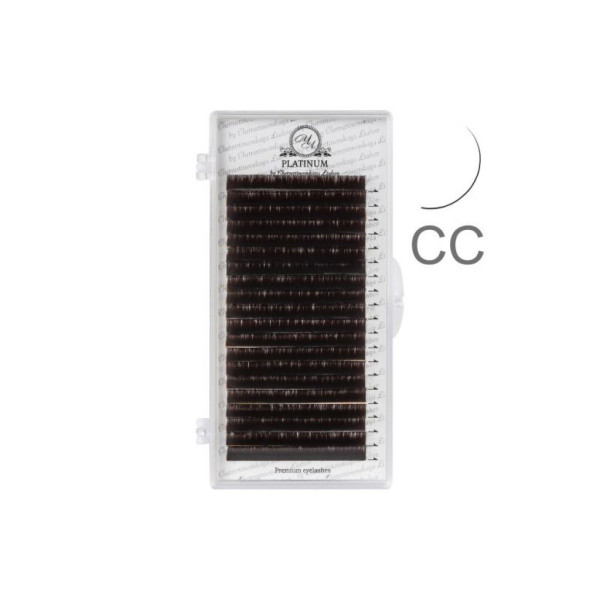 Ресницы dark chocolate (темно-коричневые) PLATINUM mix CC, 0.07, 8-14 мм