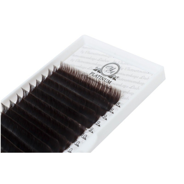 Ресницы dark chocolate (темно-коричневые) PLATINUM mix CC, 0.07, 8-14 мм