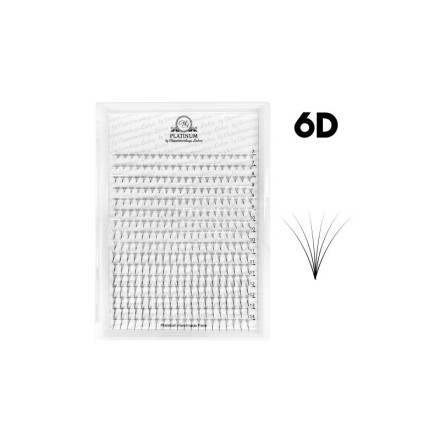 Пучковые ресницы 6D PLATINUM C, 0,07, 7-14 мм