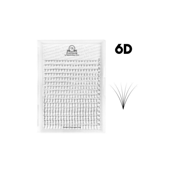 Пучковые ресницы 6D PLATINUM C, 0,07, 7-14 мм