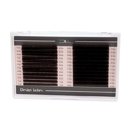 Вії темний шоколад 24 ліній Design Lashes mix L, 0.07, 7–14 мм