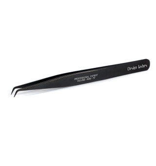 Пинцет для наращивания ресниц Design Lashes L 6 мм 75° (чорний)
