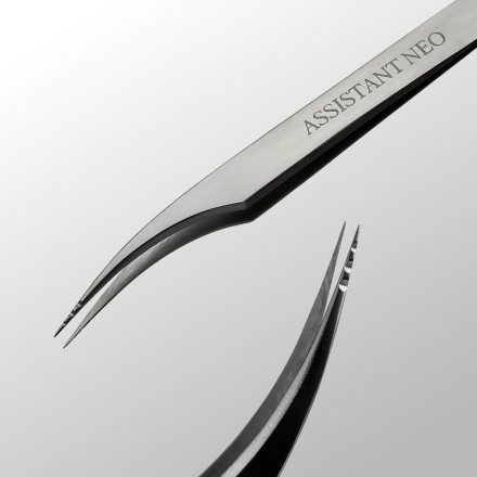 Tweezers for eyelash extensions Oh OCHI ASSISTANT NEO (curved with serrations)