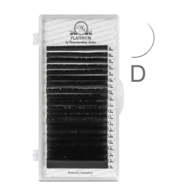 Ресницы чёрные PLATINUM mix D, 0.07, 8–14 мм