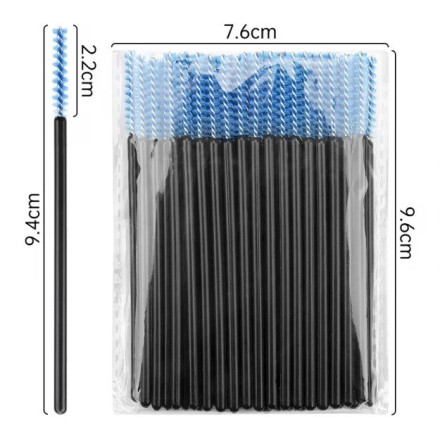 Eyebrow and eyelash brushes, pink, 50 pcs (thin)