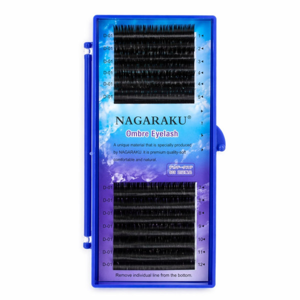 Ресницы ombre Blue-Purple Nagaraku C, 0.07, 8–13 мм