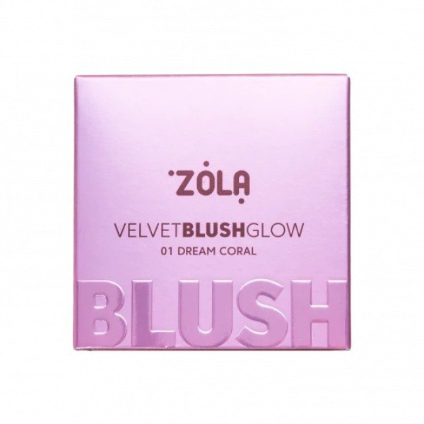 Рум’яна для обличчя ZOLA Velvet Blush Glow Dream Coral 01 (Кораловий Сон)