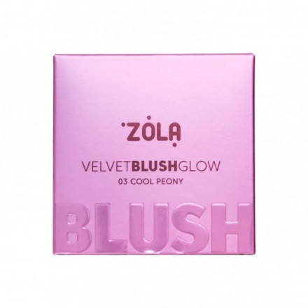 Рум’яна для обличчя ZOLA Velvet Blush Glow Cool Peony 03 (Прохолодна півонія)