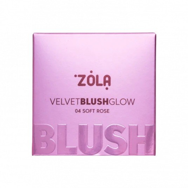 Рум’яна для обличчя ZOLA Velvet Blush Glow Soft Rose 04 (Ніжна троянда)