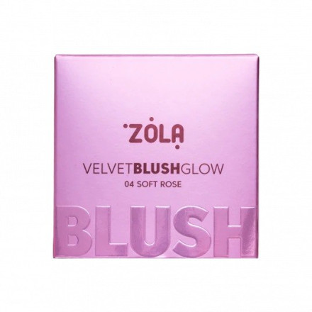 Рум’яна для обличчя ZOLA Velvet Blush Glow Soft Rose 04 (Ніжна троянда)