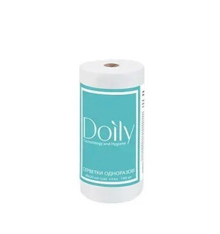 Doily spunlace napkins, 20х20 cm, smooth (100 pcs/roll)