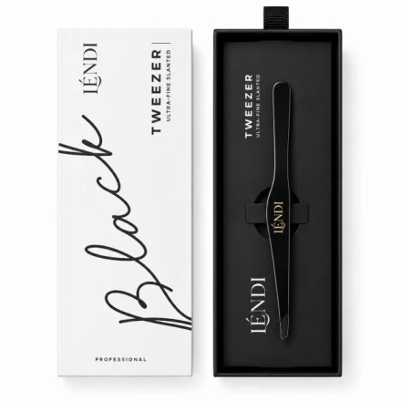 Скошенный пинцет для бровей Lendi ULTRA TWEEZER (black)