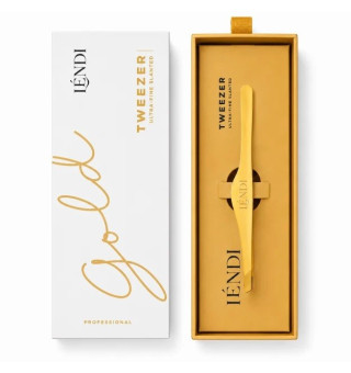 Скошенный пинцет для бровей Lendi ULTRA TWEEZER (gold)