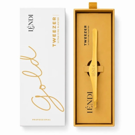 Скошенный пинцет для бровей Lendi ULTRA TWEEZER (gold)