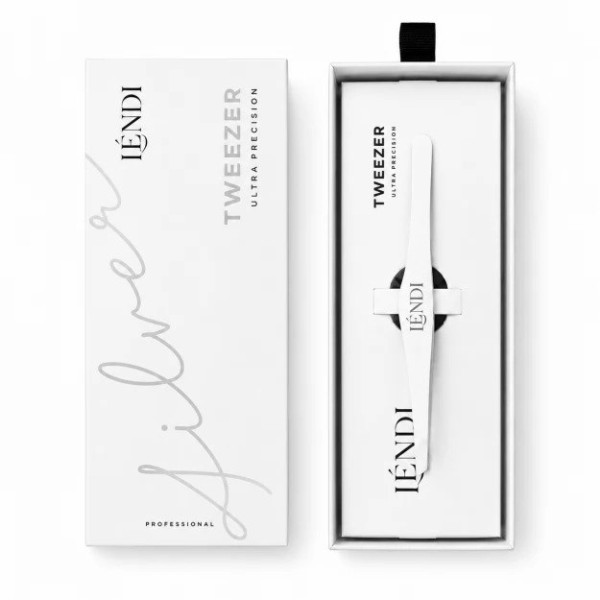 Скошенный пинцет для бровей Lendi ULTRA TWEEZER (silver)