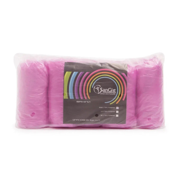 SanGig Polyethylene Shoe Covers (100 pcs/pack, pink)