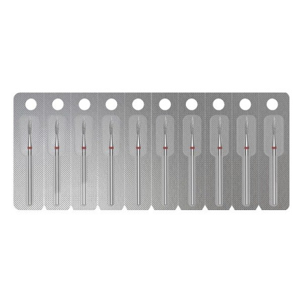Frez diamentowy STALEKS PRO EXPERT flame sharp czerwona, średnica 2.3 mm, część robocza 8 mm