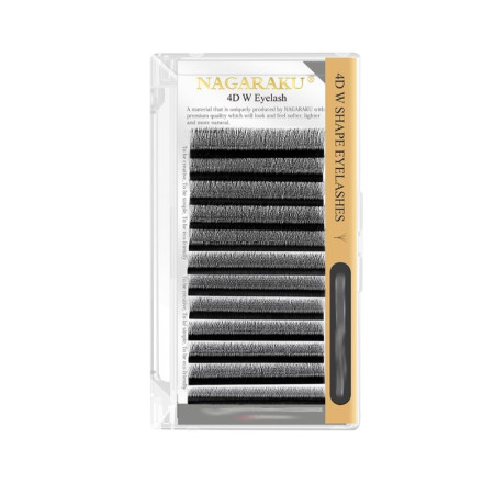 Eyelashes Nagaraku Mix D W-shape 4D, 0.10, 8-14 mm