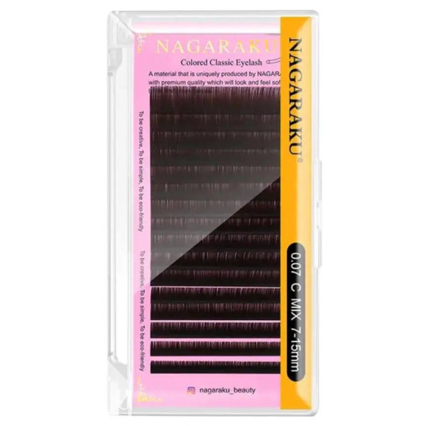 Ресницы тёмно-коричневые Nagaraku mix N, 0.10, 7–15 мм