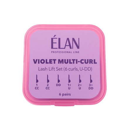 Набор валиков для ламинирования ресниц ELAN VIOLET MULTI-CURL (изгиб U-DD)