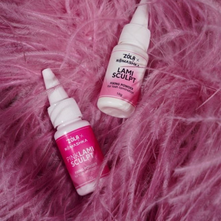 Puder utrwalający do laminacji rzęs ZOLA x Romashka Pink LamiSculpt, 10 g