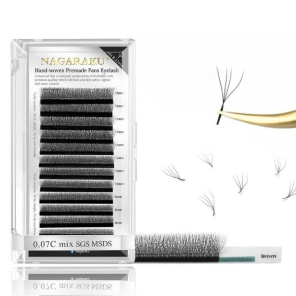 Nagaraku Mix L W-shape 4D, 0.07, 8-12 mm