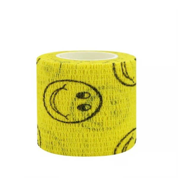 Бинт эластичный самофиксирующийся, 5 см × 4,5 м (смайлик)