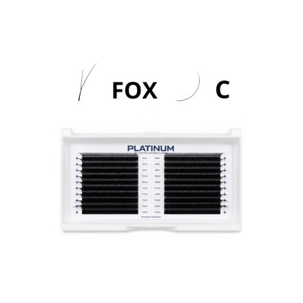 Готовые пучки для наращивания PLATINUM FOX чёрные Mix С, 0.07, 8–13 мм