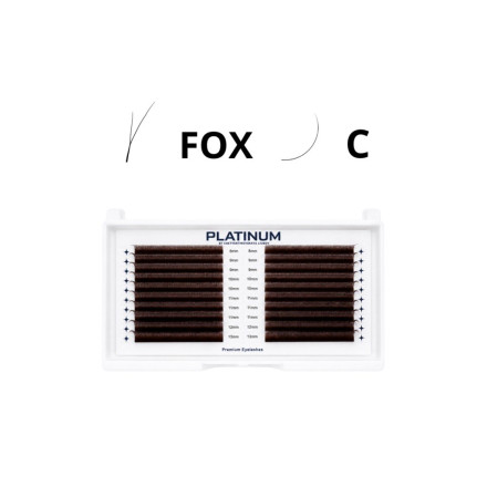 Готовые пучки для наращивания PLATINUM FOX тёмно-коричневые Mix C, 0.07, 8–13 мм