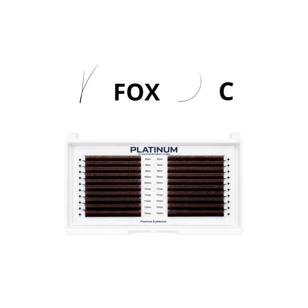Готовые пучки для наращивания PLATINUM FOX тёмно-коричневые Mix C, 0.07, 8–13 мм