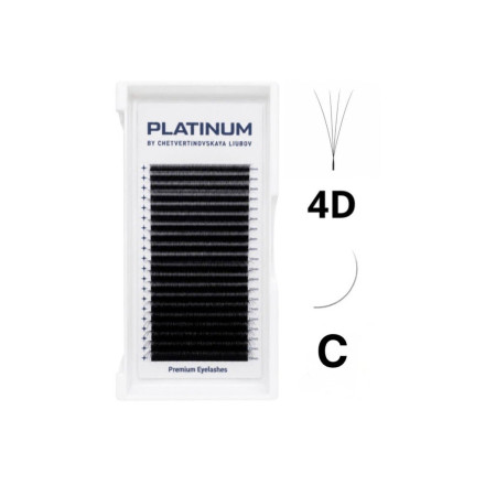 Вії чорні PLATINUM mix C W-форма 4D, 0.07, 6–13 мм