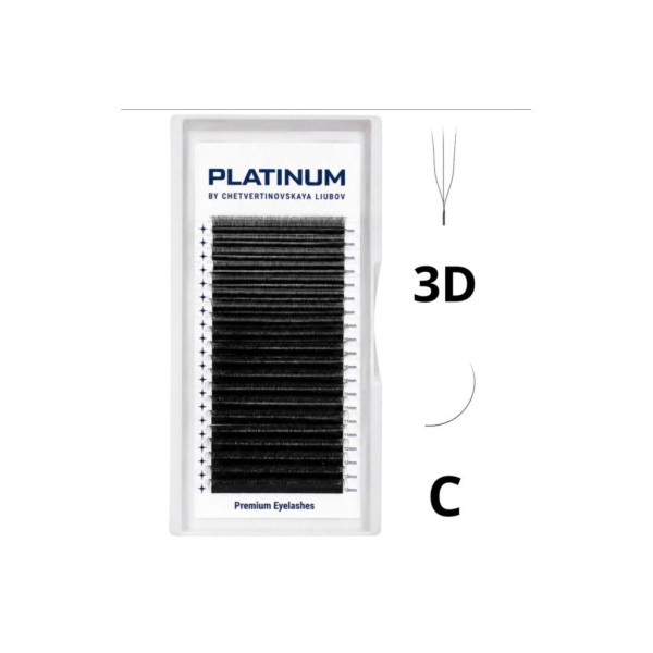 Czarne rzęsy PLATINUM mix C, U-Shape 3D, 0.07, 7–13 mm