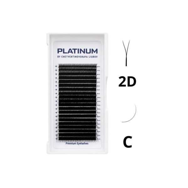 Вії чорні PLATINUM mix C YY-форма 2D, 0.07, 6–13 мм