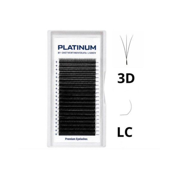 Вії чорні PLATINUM mix LC W-форма 3D, 0.07, 6–13 мм