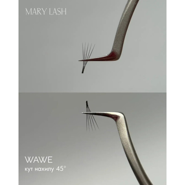 Пинцет изогнутый для наращивания верхних и нижних ресниц MARY LASH, WAWE