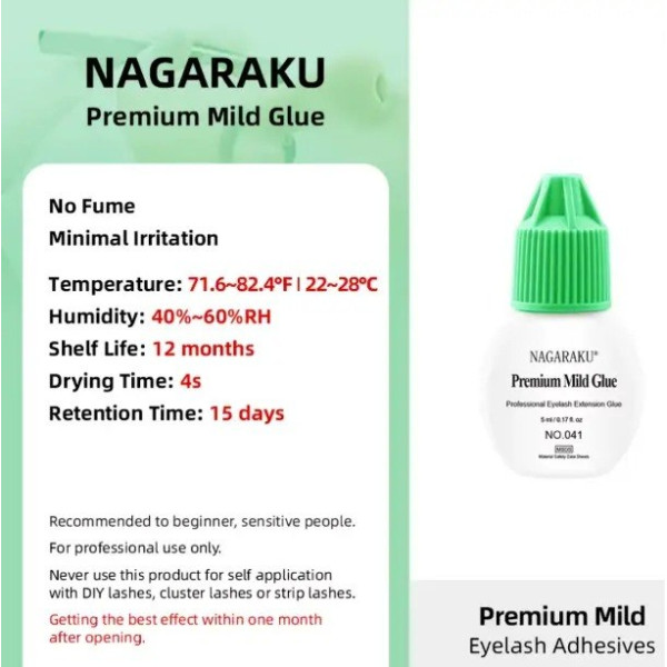 NAGARAKU Eyelash Extension Glue, 5 ml (Green Cap)